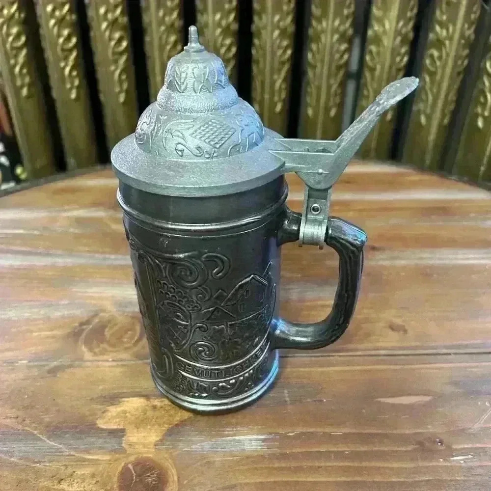 Vintage German Beer Stein Mug With Lid Ein Prosit Der Gemutlichkeit